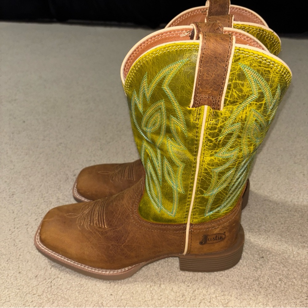 Justin Boots Canter Men’s Size 8D SE7515 Western Cowboy Broad Square Toe Brown